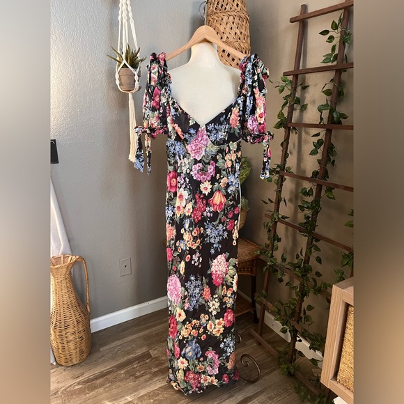 ▪️Selkie The Puck Poet Slip Floral Silk Dress 1X - Picture 8 of 16